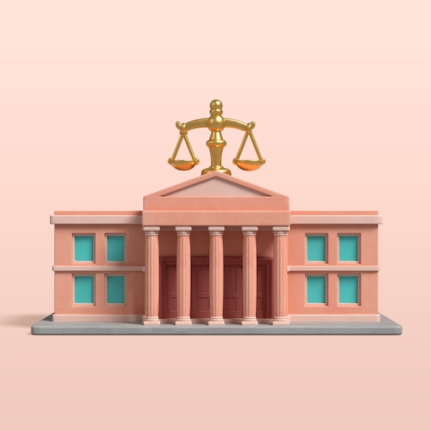 Renderización en 3D del icono del edificio