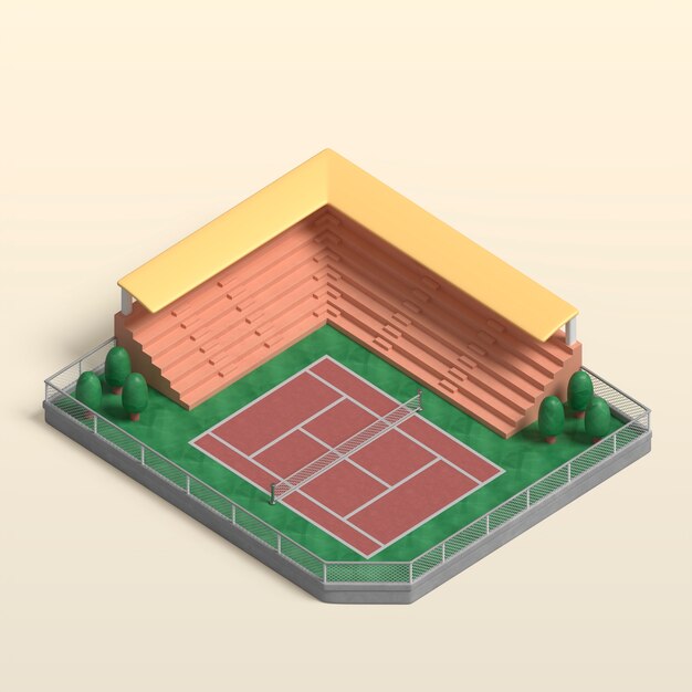 Renderización en 3D del icono del edificio