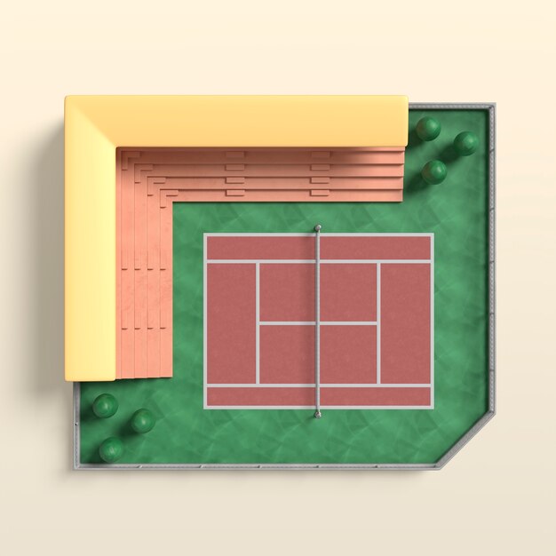Renderización en 3D del icono del edificio