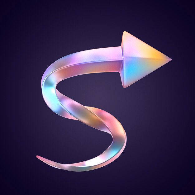 Renderización en 3D del icono de la flecha