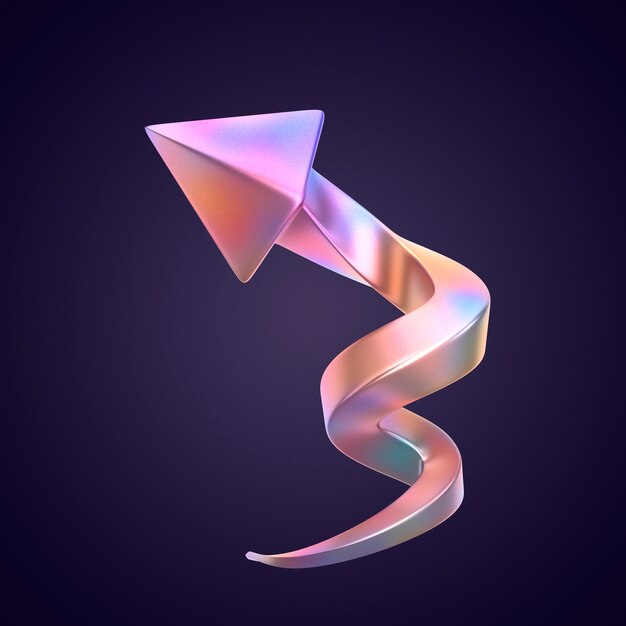 Renderización en 3D del icono de la flecha
