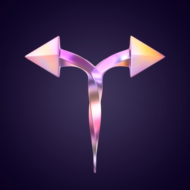 Renderización en 3D del icono de la flecha