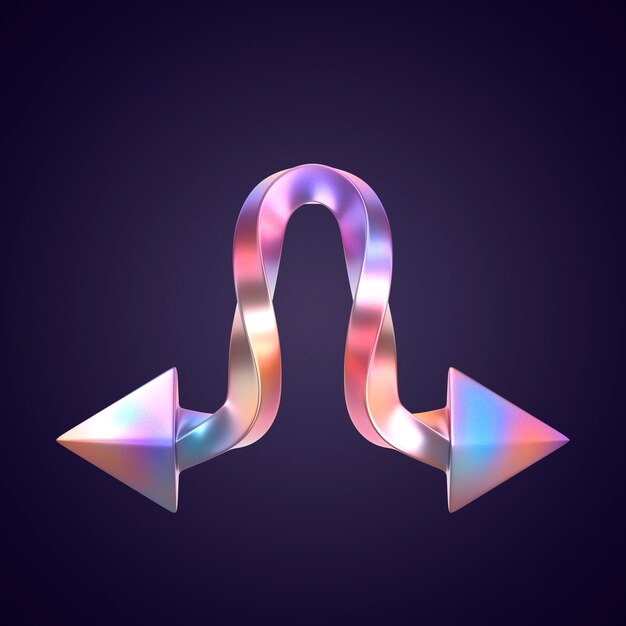 Renderización en 3D del icono de la flecha