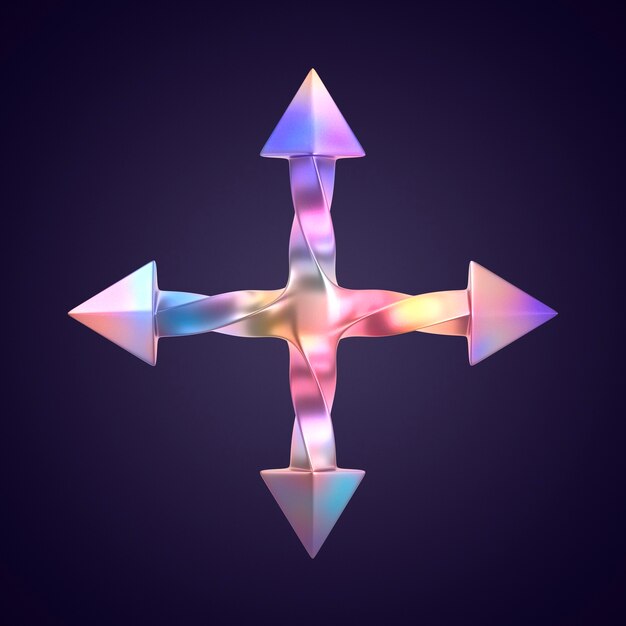 Renderización en 3D del icono de la flecha