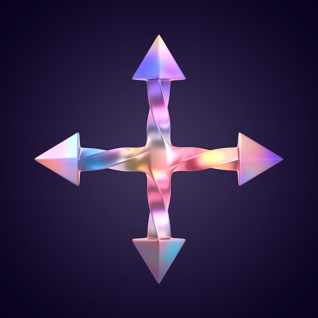 Renderización en 3D del icono de la flecha