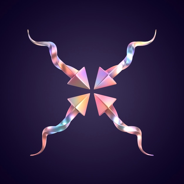 Renderización en 3D del icono de la flecha