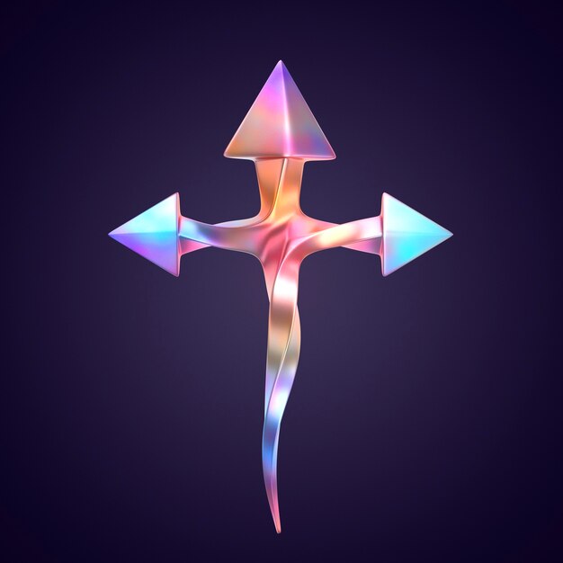 Renderización en 3D del icono de la flecha