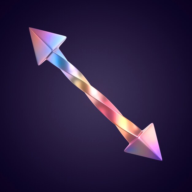 Renderización en 3D del icono de la flecha