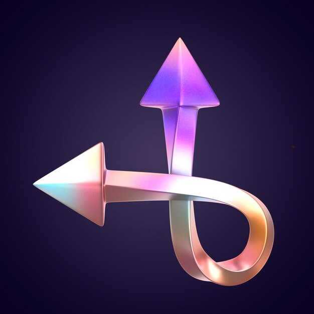 Renderización en 3D del icono de la flecha