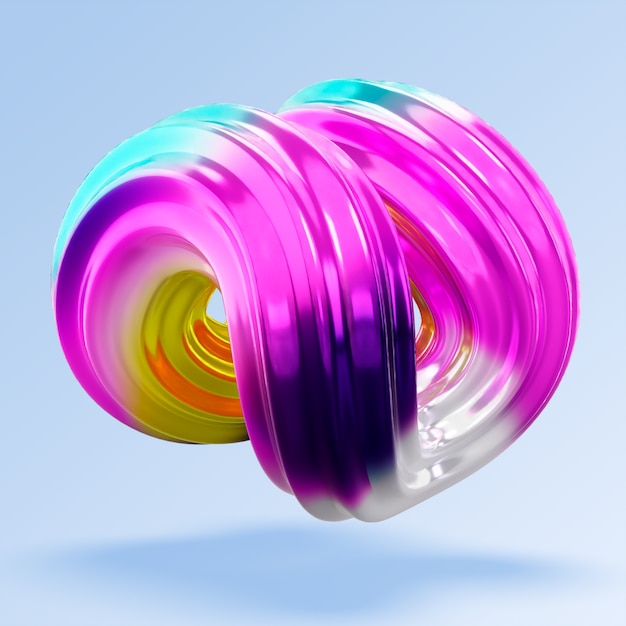 Renderización en 3D del icono de las formas de fluidos holo
