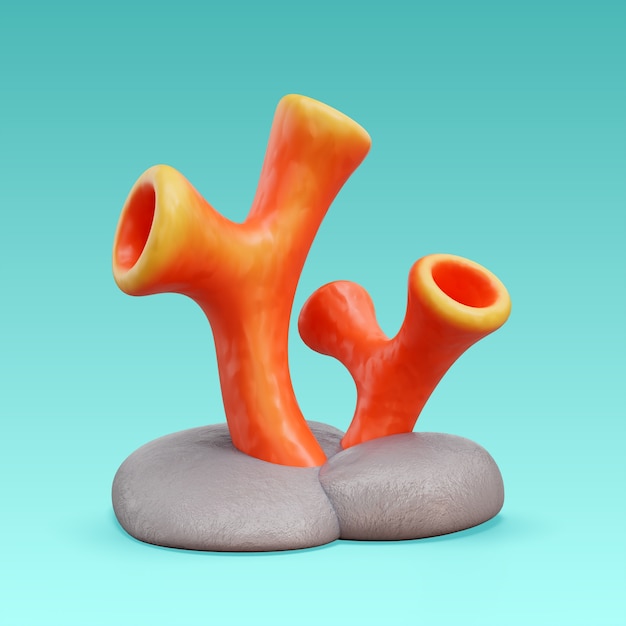 Renderización en 3D del icono del mar y el océano