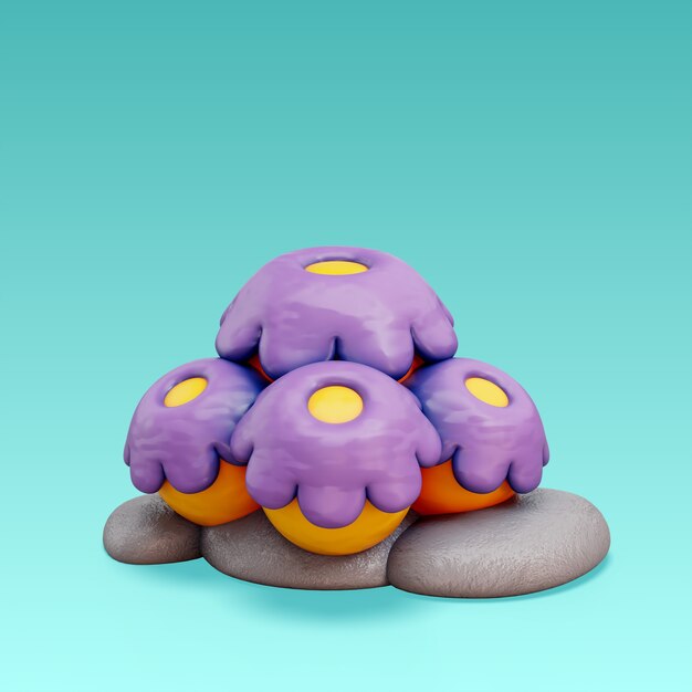 Renderización en 3D del icono del mar y el océano