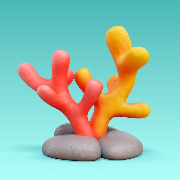 Renderización en 3D del icono del mar y el océano