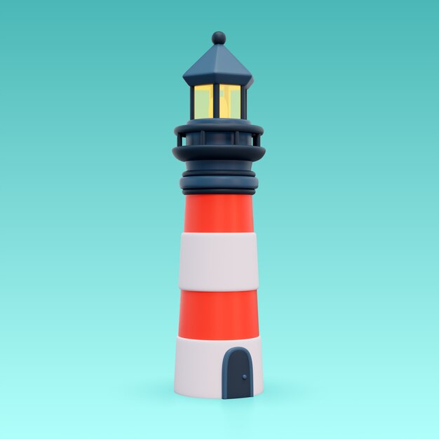 Renderización en 3D del icono del mar y el océano