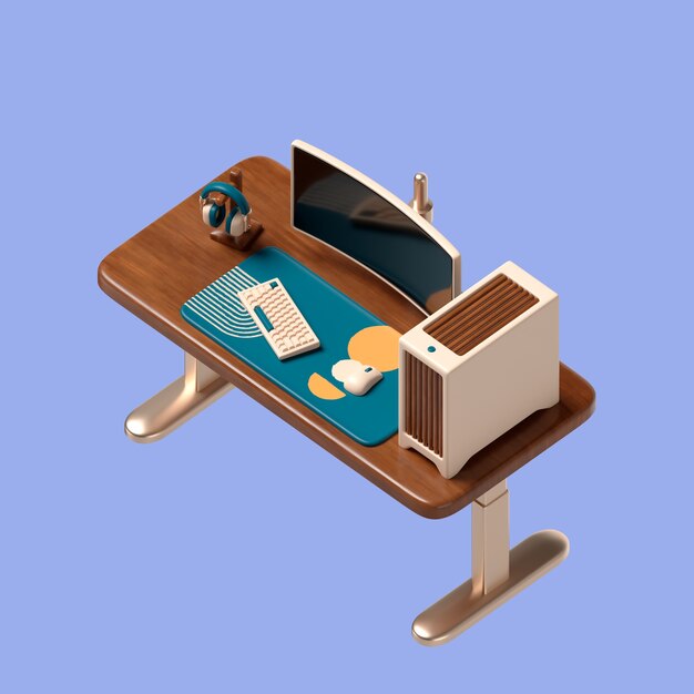 Renderización en 3D del icono de los muebles