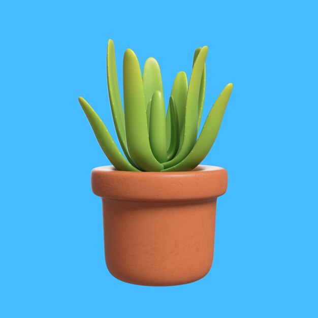 Renderización en 3D del icono de la planta