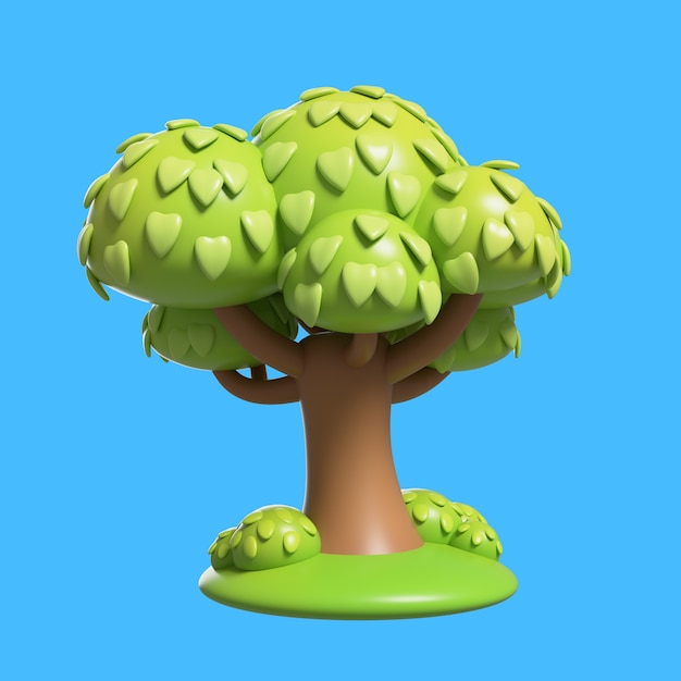 Renderización en 3D del icono de la planta
