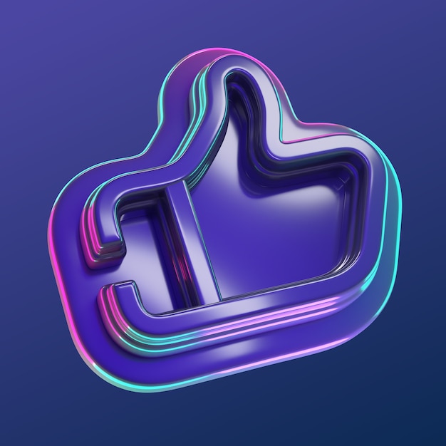 Renderización en 3D del icono de las redes sociales