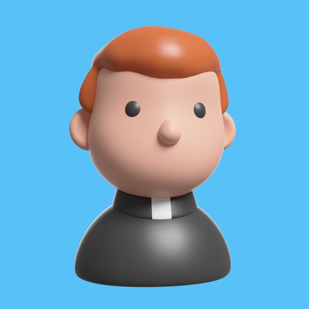 Renderización en 3D del icono de la religión
