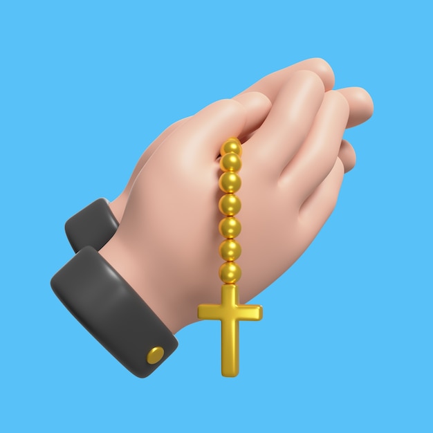 Renderización en 3D del icono de la religión