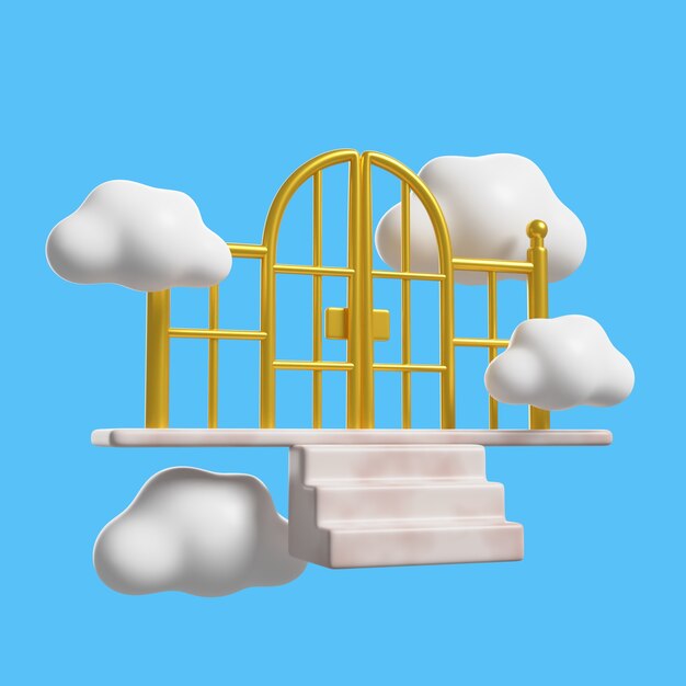 Renderización en 3D del icono de la religión