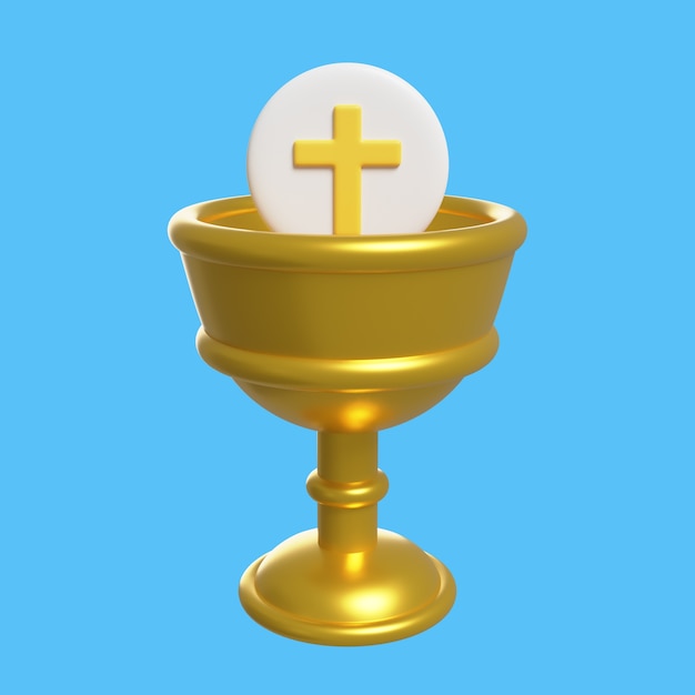 Renderización en 3D del icono de la religión