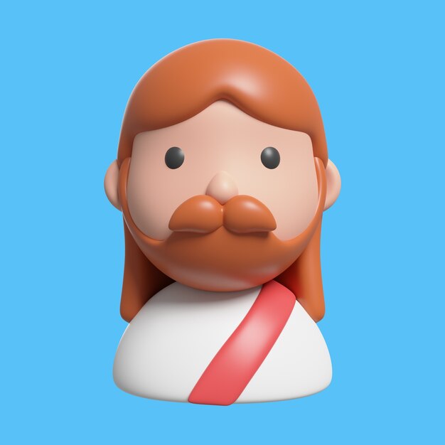 Renderización en 3D del icono de la religión