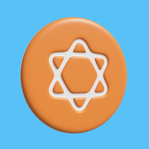 Renderización en 3D del icono de la religión
