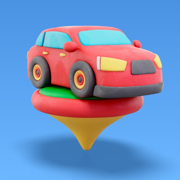 Renderización 3D del icono de la ubicación del pin