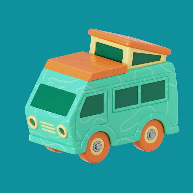 Renderización 3D del icono de viaje por carretera