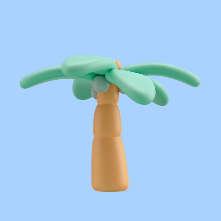 PSD gratuito renderización 3d del icono de viaje de la palmera