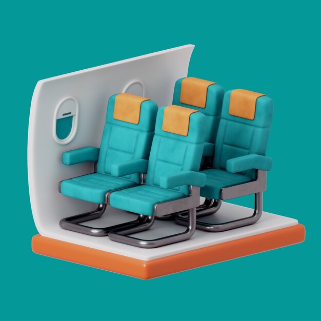Renderización en 3D del icono de viaje