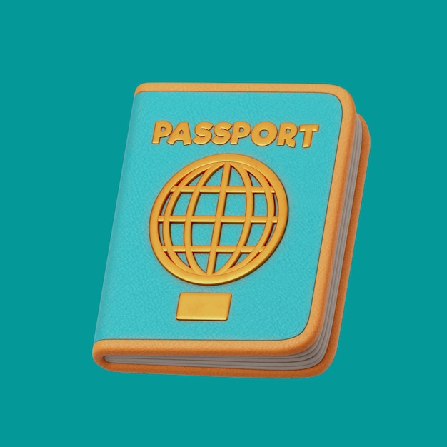 Renderización en 3D del icono de viaje