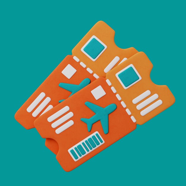 Renderización en 3D del icono de viaje