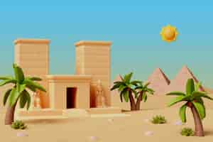 PSD gratuito renderización en 3d de la ilustración de egipto