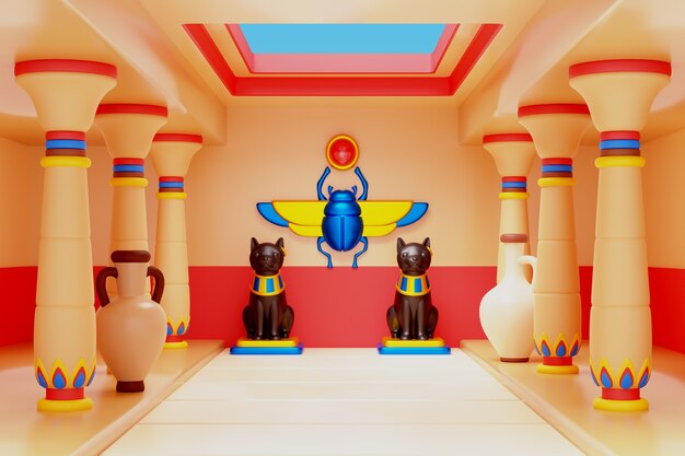 Renderización en 3D de la ilustración de Egipto