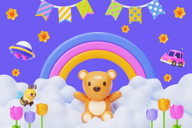 Renderización 3d de la ilustración para niños