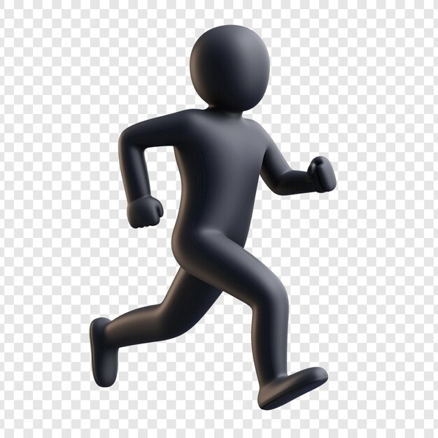 Renderización 3D de un movimiento y velocidad dinámicos de una figura en carrera