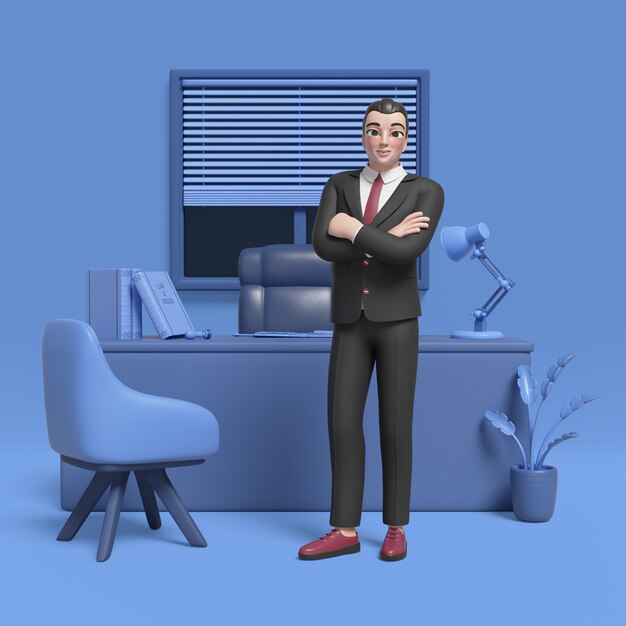 Renderización en 3D del personaje del abogado