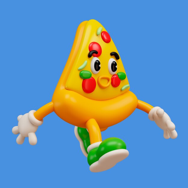 Renderización en 3D del personaje amigo de la comida