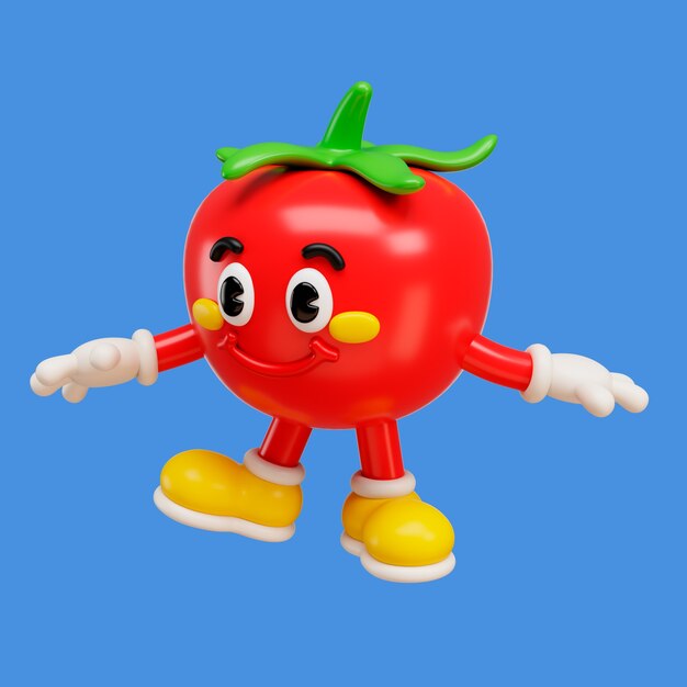 Renderización en 3D del personaje amigo de la comida