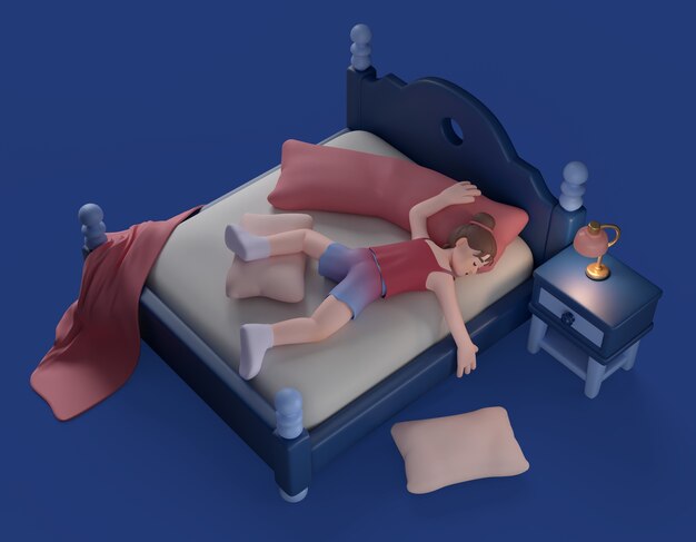 Renderización en 3D del personaje por la noche