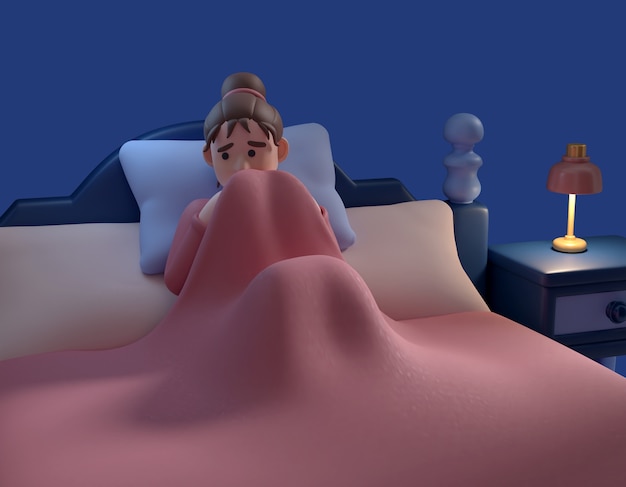 Renderización en 3D del personaje por la noche