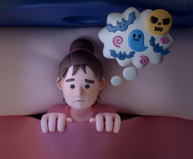 Renderización en 3D del personaje por la noche