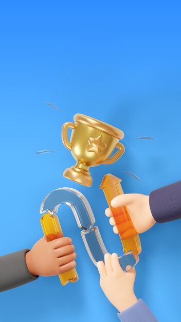 Renderización 3D del trabajo en equipo