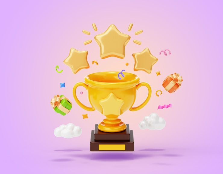 PSD gratuito renderización de fondo del ganador