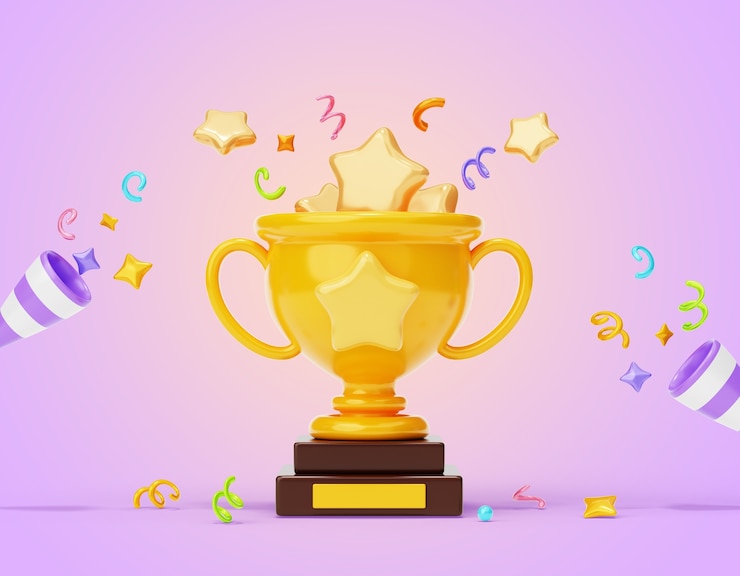 PSD gratuito renderización de fondo del ganador