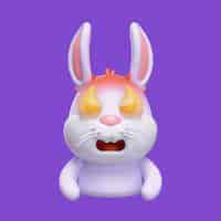 PSD gratuito renderización del icono del emoji del conejo