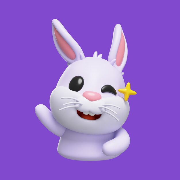Renderización del icono del emoji del conejo