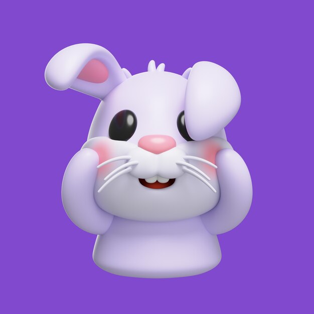 Renderización del icono del emoji del conejo